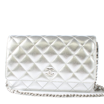 CHANEL シャネル バッグ コピー ショルダーバッグ A33814 クラシック ラムスキン シルバー